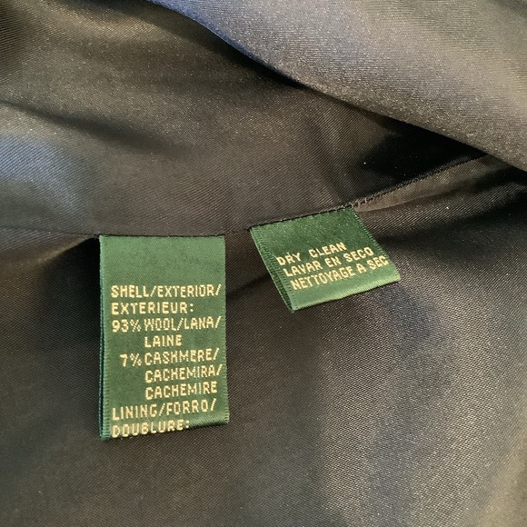 Ralph Lauren Navy Blue Wool & Cashmere Coat Size 20W - Picture 7 of 7